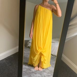 Missguided One Shoulder Yellow Maxi Dress